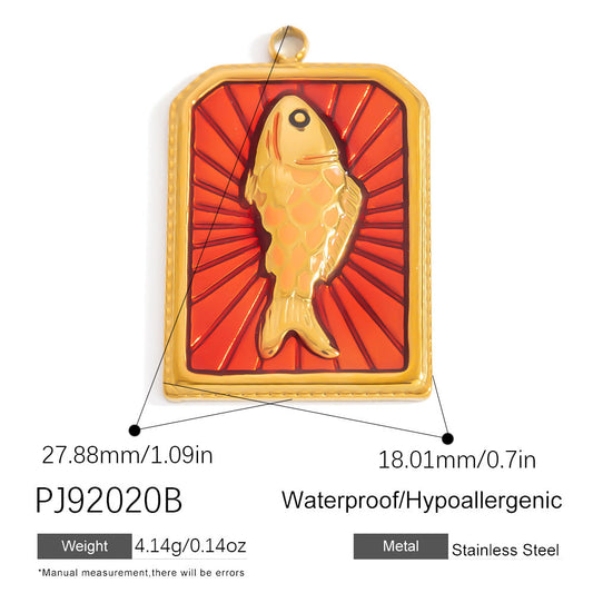 Stainless Steel Tarot Card Pendant Ocean Series Handmade DIY Jewelry Accessories