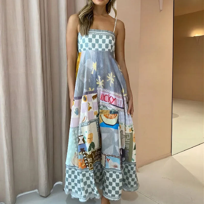 Elegant High-Waisted Floral Maxi Dress