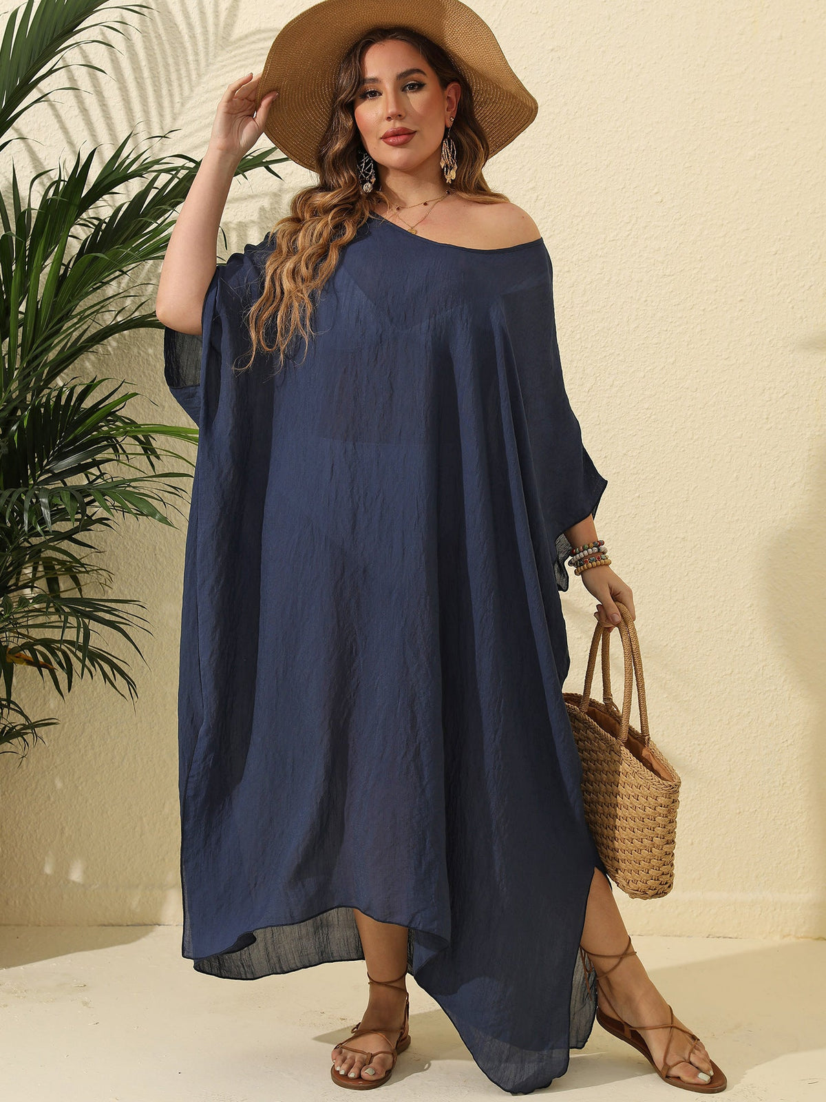 Women鈥檚 Maxi Dress Solid Color Loose Fit Beach Vacation Dress
