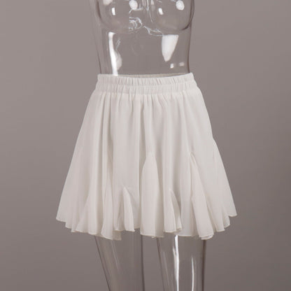 Y2K Street Style Ruffled Mini Pleated Skirt