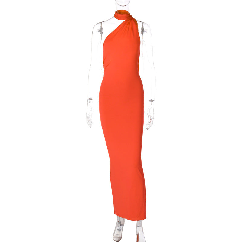 Summer New Sexy Backless Ruched Midi Dress