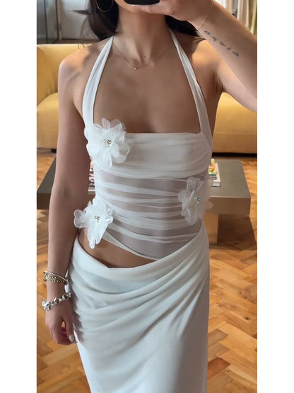 Fashionable Floral Cutout Neck Bodycon Dress