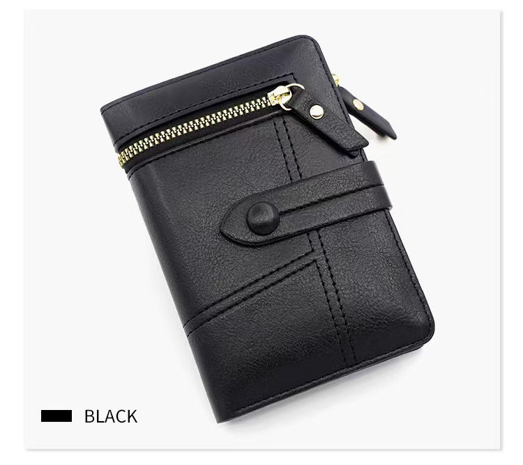 Simple Zip Leather Card Cases Wallets
