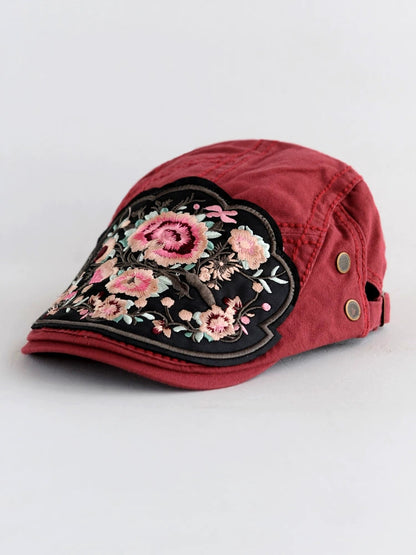 New Embroidered National Style Hat Women'S Spring Summer And Autumn Breathable Cap Fashion Versatile Beret Women'S Forward Hat Women'S Hat