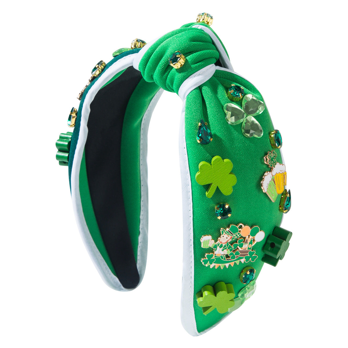Green Shamrock Headband With Rhinestones for St. Patrick's Day