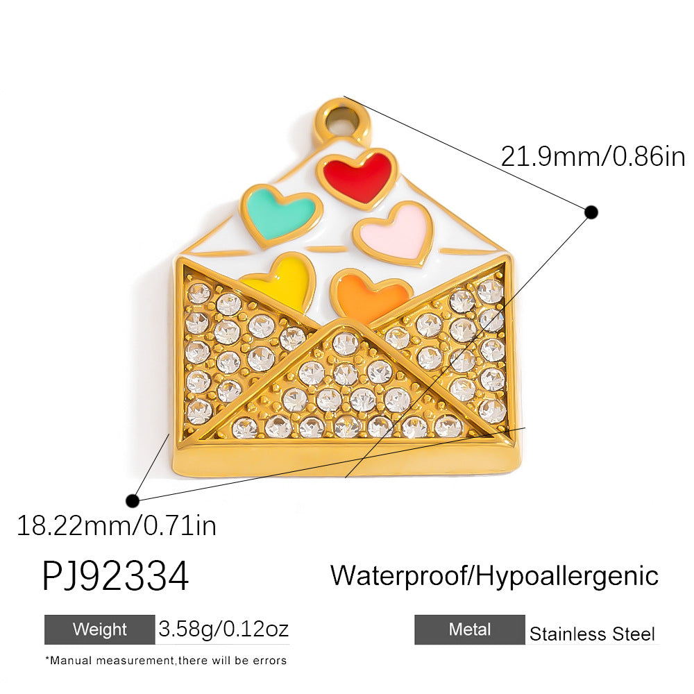Stylish Ocean-Themed Stainless Steel DIY Pendant Heart Fish Charm