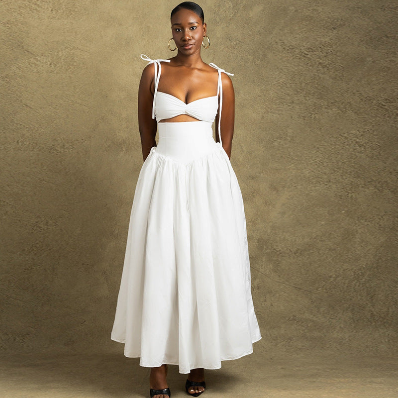 Fashion Solid Color Maxi Dress Sleeveless A-Line Dress
