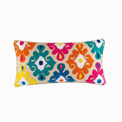 New Embroidered Retro Bohemian Style Cushion Cover Tassel Wool Ball  Cushion Cover