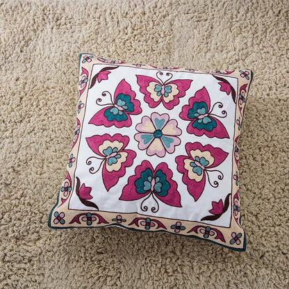 Towel Embroidered Cushion Cover Pillow Cover 45X45 Cotton Canvas Backrest Sofa Fresh Nordic Fashion