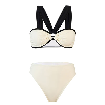 Sexy Color Block Swimwears with Cover