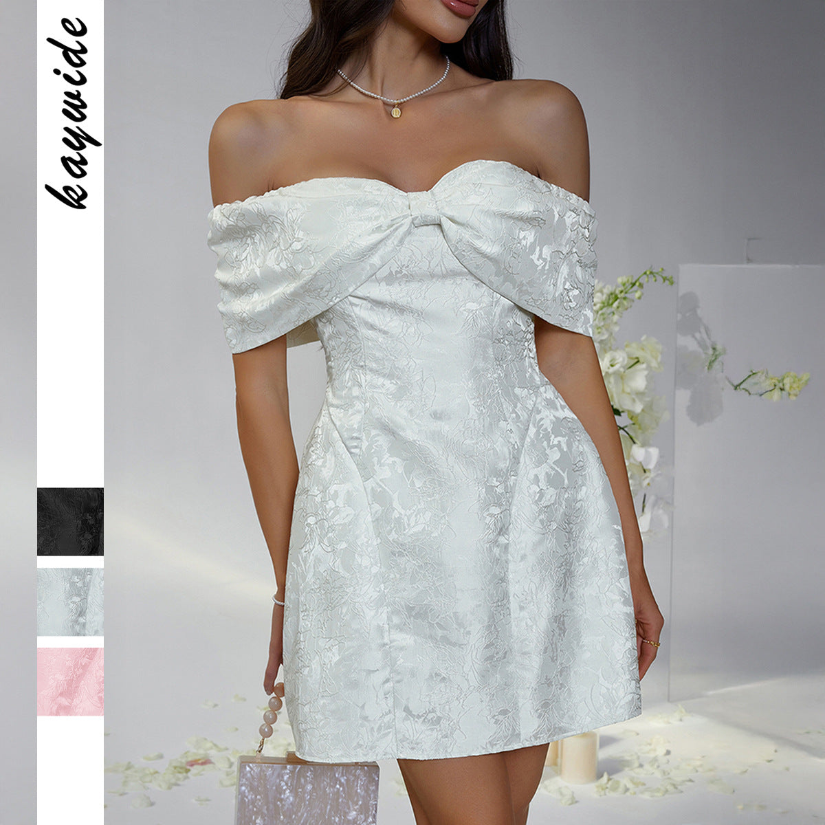 Chic Strapless Bow Tie Dress Elegant Princess Style