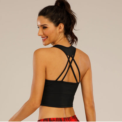 Sports Underwear Beautiful Back Cross Running  Gathering And Shaping Sexy Fitness Yoga Bra Women