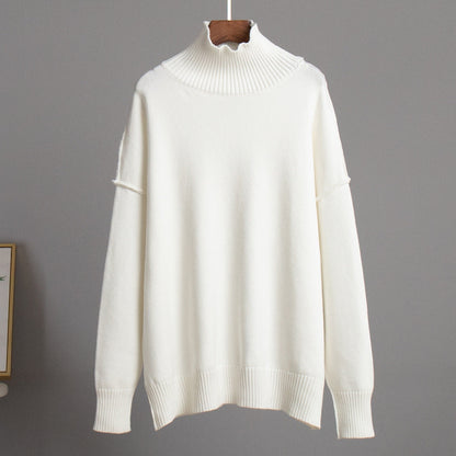 Casual Turtleneck Sweater for Women Cozy Knit Pullover