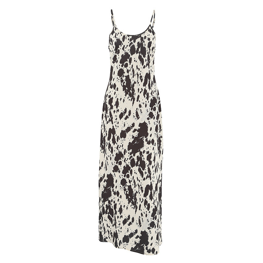 Sexy Spaghetti String Printed A-Line Dress