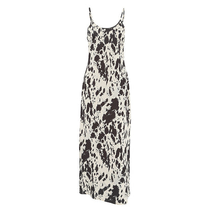 Sexy Spaghetti String Printed A-Line Dress