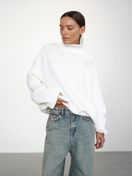 Stylish Turtleneck Knitted Sweater for Women