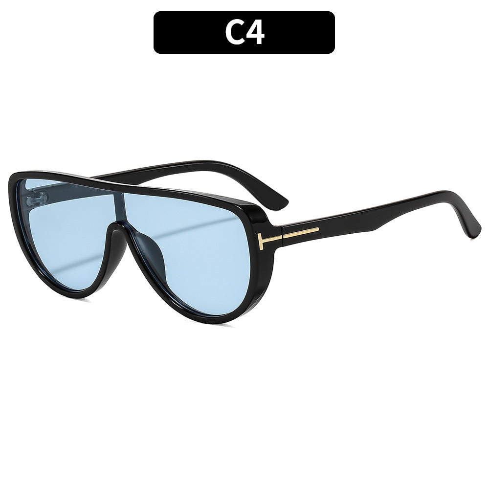 Trendy Oversized Sunglasses Stylish Oval Frame Sun Protection