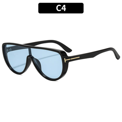 Trendy Oversized Sunglasses Stylish Oval Frame Sun Protection