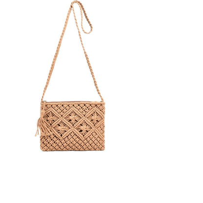 Knitted Bag Women'S 2025 New Fashion Versatile Shoulder Messenger Bag Casual High-End Woven Straw Bag