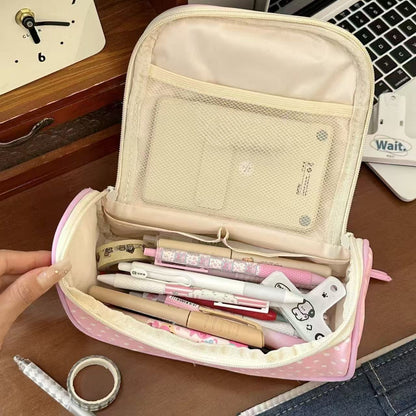 Strawberry Roll Pencil Case Cute Portable Storage Bag for Students
