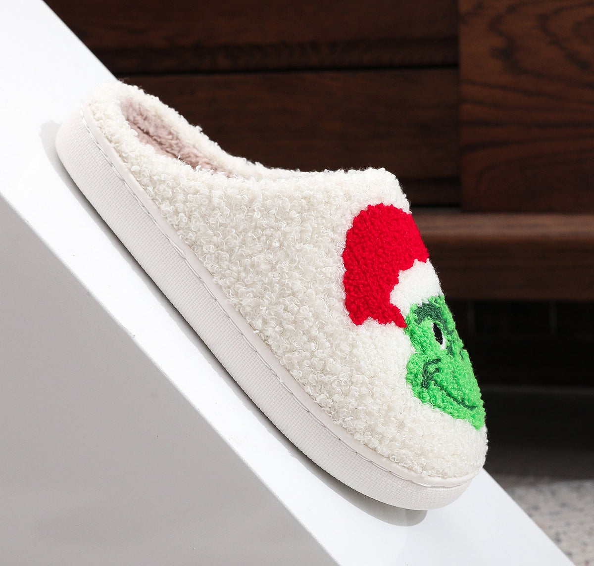 Christmas Grinch Plush Warm Indoor Slippers