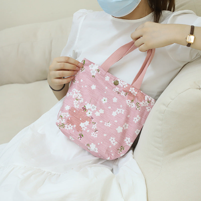 Cotton Mini Tote Bag Lightweight Summer Floral Handbag