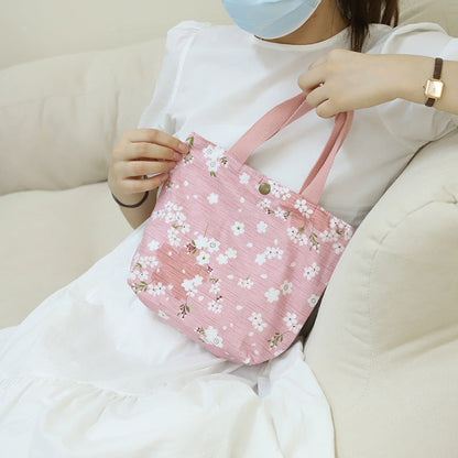 Cotton Mini Tote Bag Lightweight Summer Floral Handbag