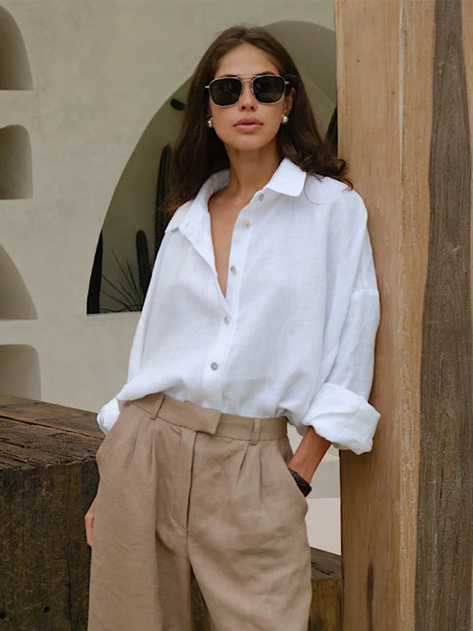 Lazy Casual Solid Color Cotton Shirts