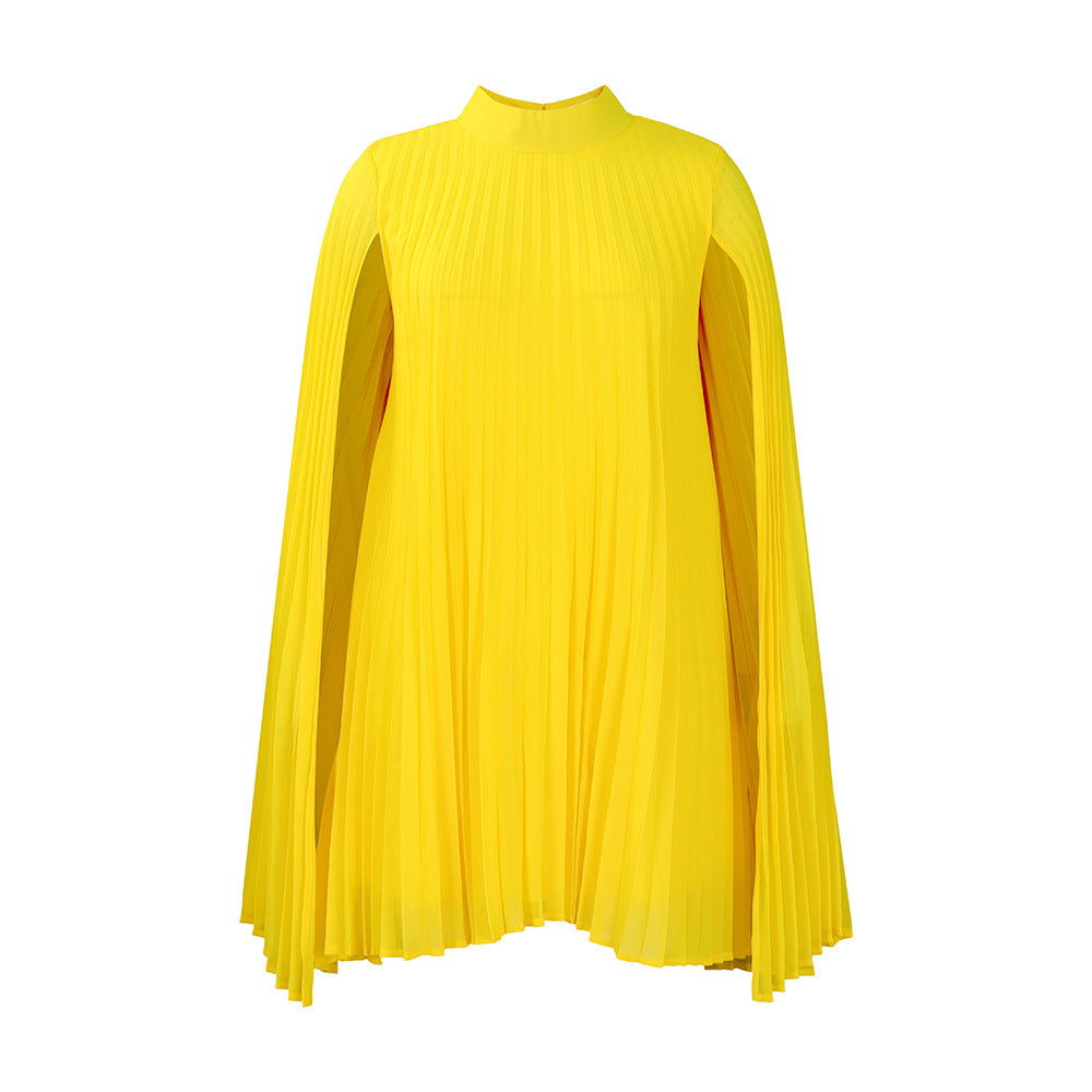 Chic Batwing Sleeve Chiffon Dress For Elegant Occasions