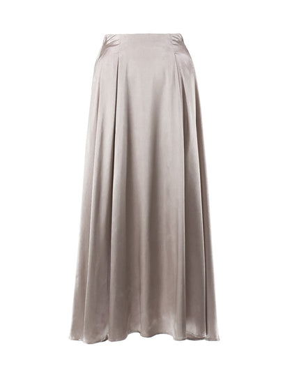 Elegant High-Waisted Satin Maxi Skirt for Women