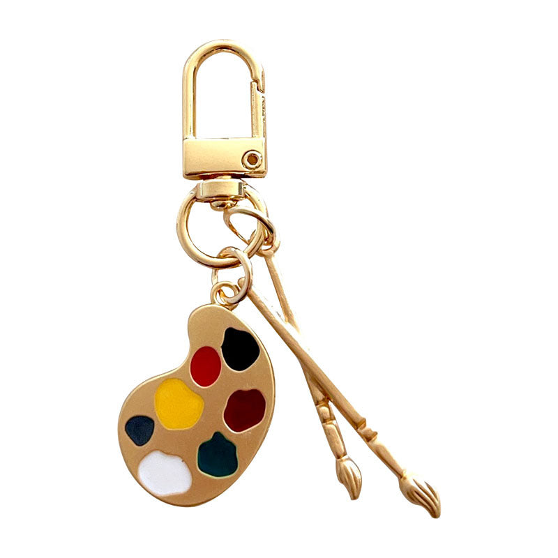 Artist Charm Alloy Paint Palette Keychain