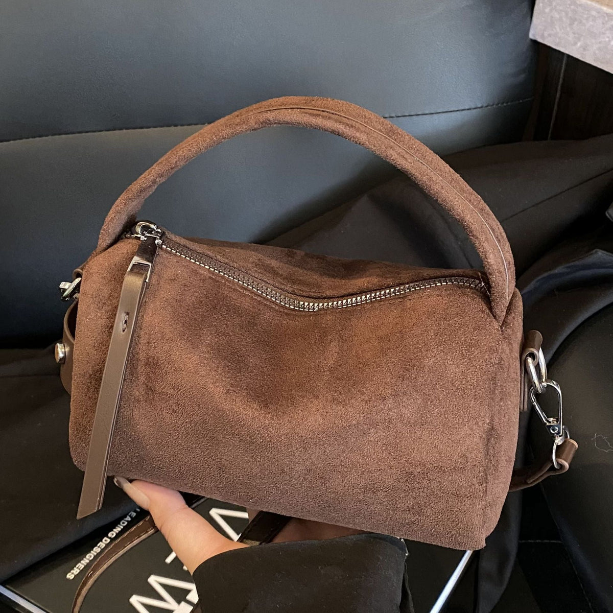 Retro Suede Handheld Pillow Bag Casual Shoulder Bag