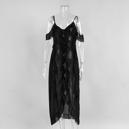 Sexy Ruffled V-Neck Camisole Dress