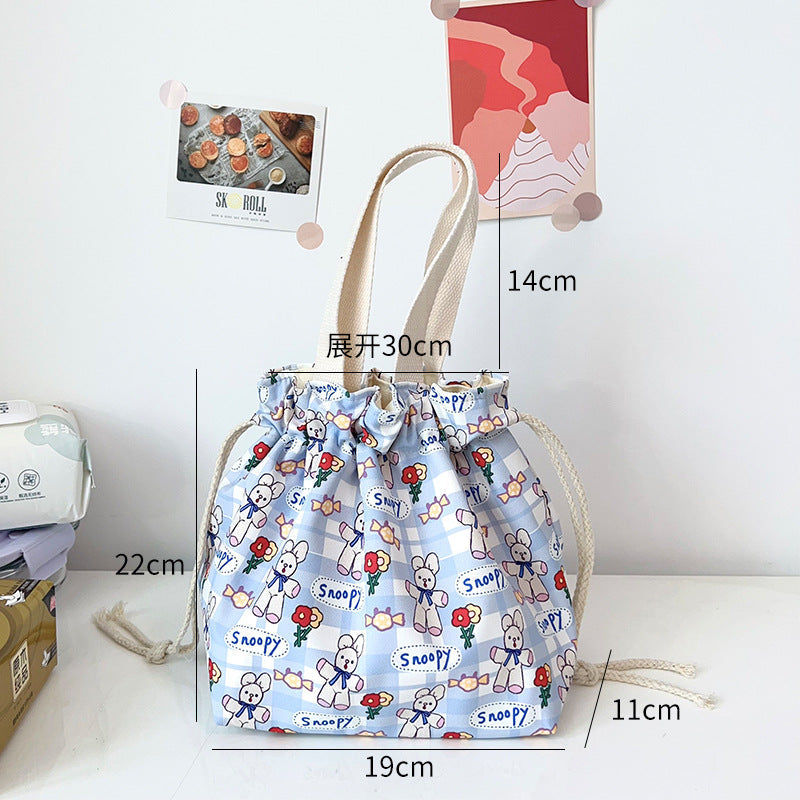 Trendy Waterproof Lunch Bag with Drawstring Closure