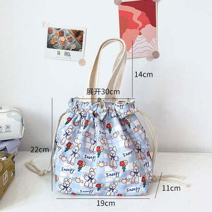 Trendy Waterproof Lunch Bag with Drawstring Closure