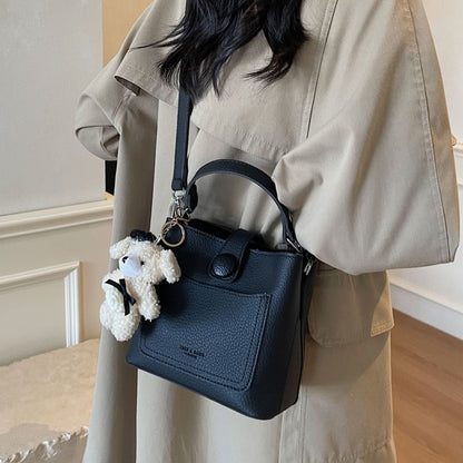 Trendy Bucket Bag Casual PU Tote Bag for Daily Use
