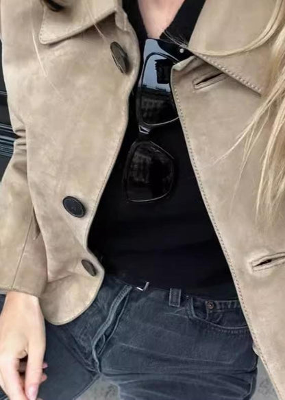 Boxy Wool Jacket In Classic Camel Beige