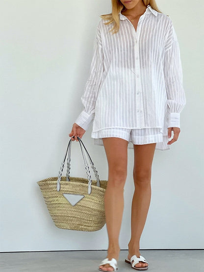 Floral Stripe Shirts & Shorts