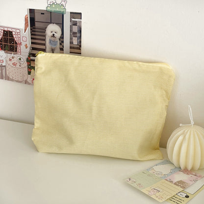 Trendy Checked Makeup Bag Portable Travel Toiletry Organizer