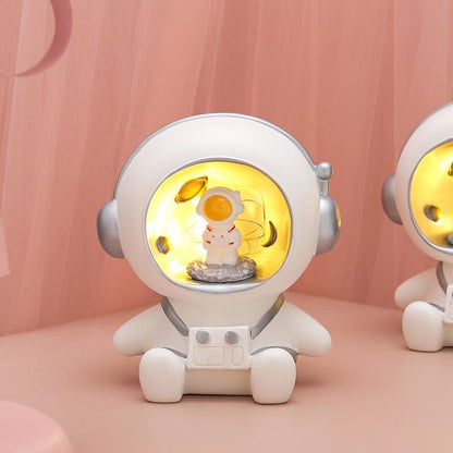 Cartoon Astronaut  Nightlight Resin Ornaments Creative Gift Piggy Bank Decoration For Children'S Birthday