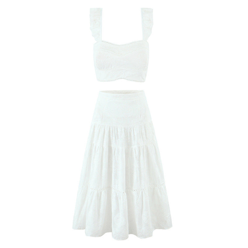 Sexy Embroidered Cami Top and Skirt Set