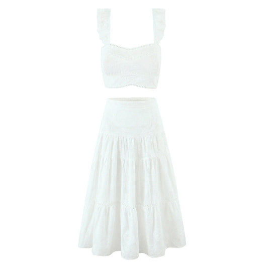 Sexy Embroidered Cami Top and Skirt Set