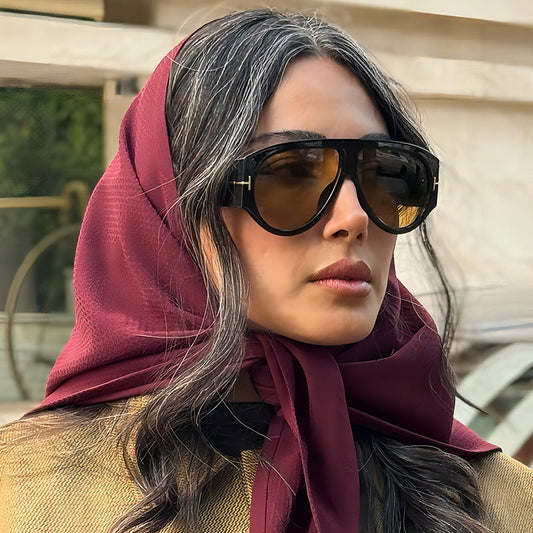Fashion T-Shaped Oval Sunglasses UV400 Protection Trendy Shades