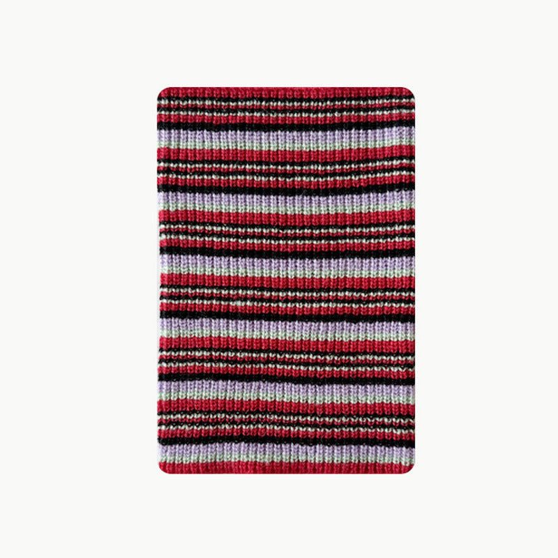 Striped Wool Blend Knit Neck Warmer for Unisex Winter Wear