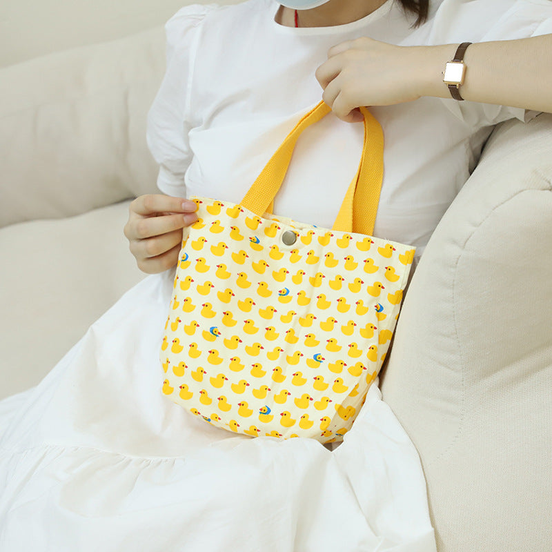Cotton Mini Tote Bag Lightweight Summer Floral Handbag