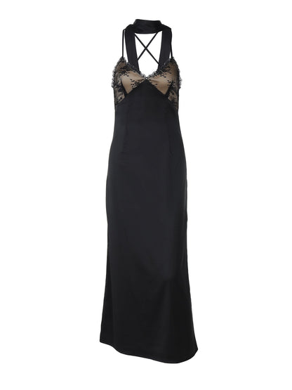 New Deep V Neck Backless Maxi Dress for Women