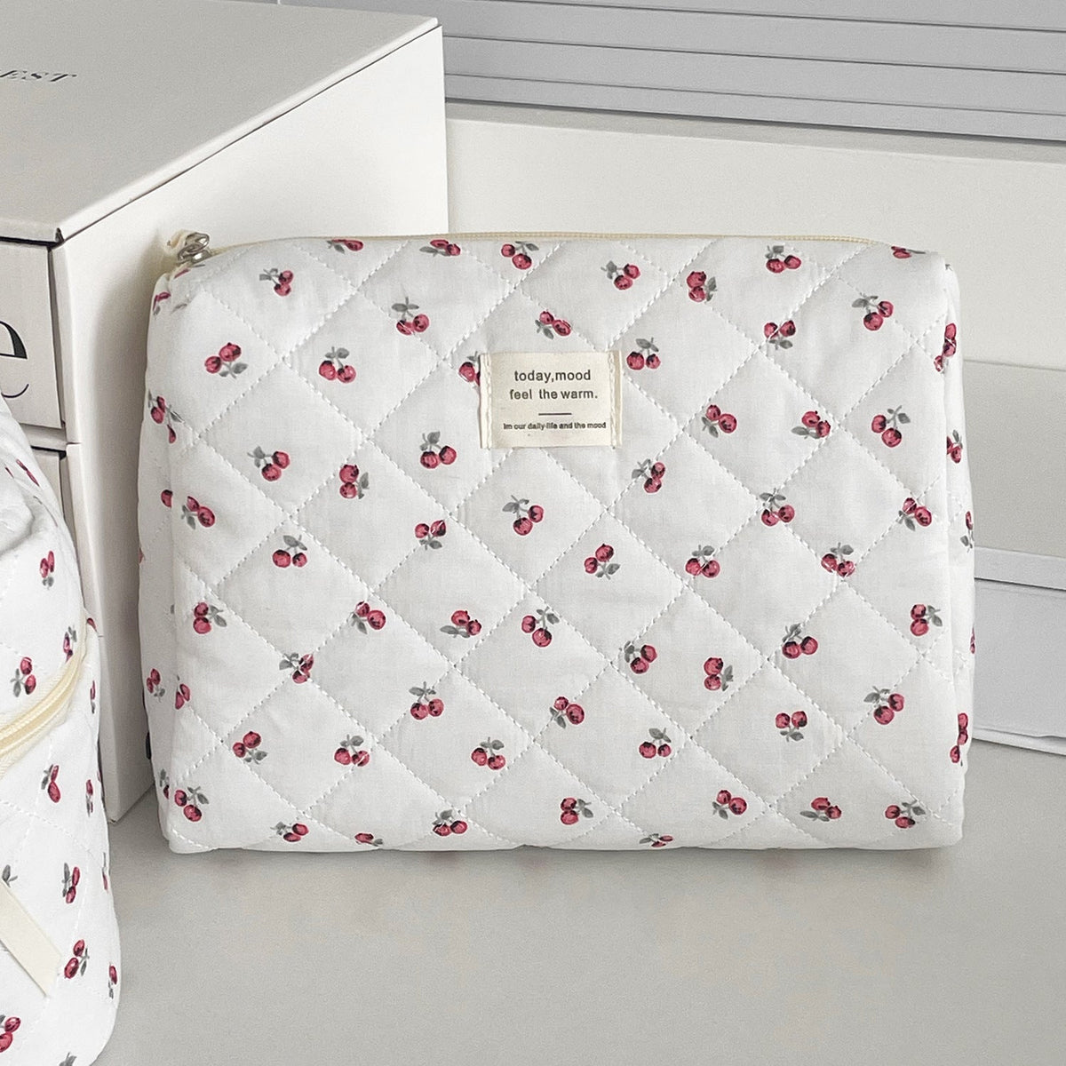 Sweet Cherry Print Make Up Bag