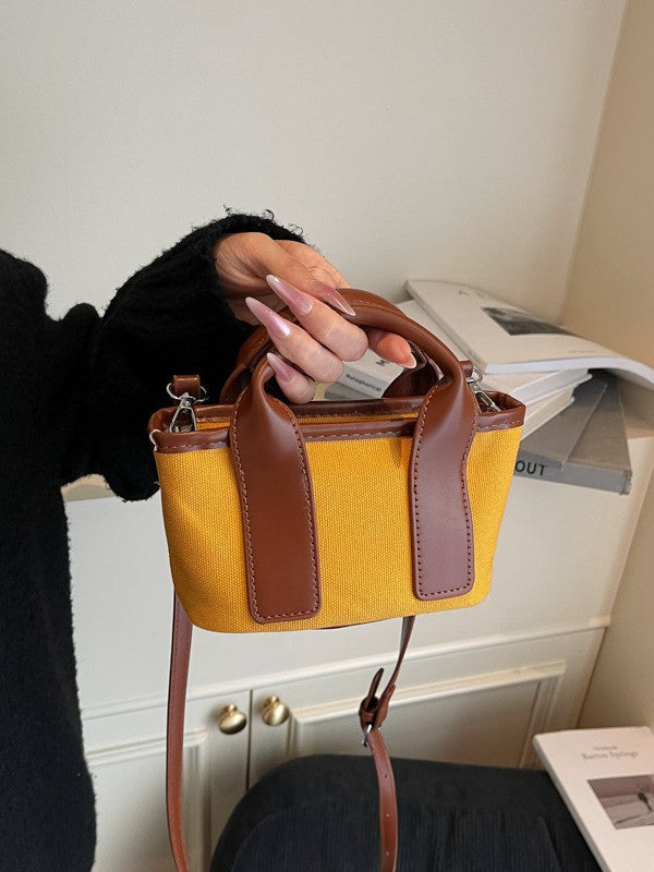 Trendy Color Block Canvas Tote Bags for Casual Commuting