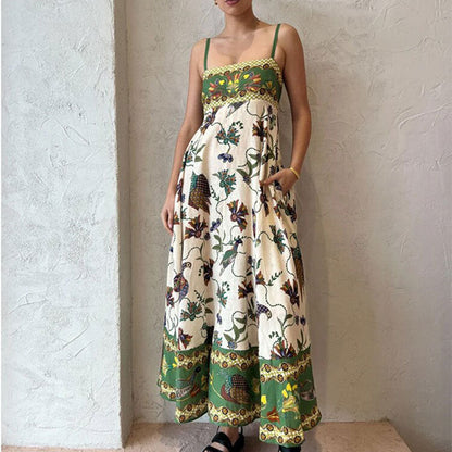 Elegant High-Waisted Floral Maxi Dress