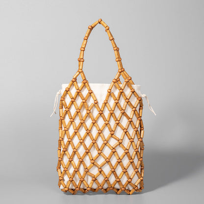Hallow Wooden Bead Handbags